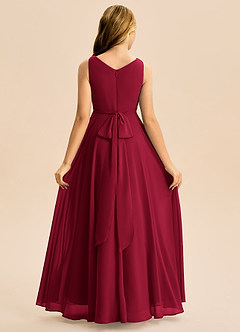 Azazie Mannie Junior Linia A Pofałdowany Szyfon Asymetryczny Młodsza druhna Sukienka image2