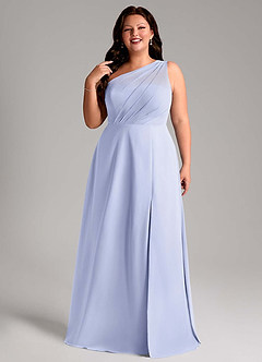 Azazie Phaedra Bridesmaid Dresses Lavender A-Line One Shoulder Chiffon Dress image11