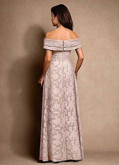 Azazie New Britain Mother of the Bride Dresses Blushing Pink A-Line Pleated Floral Burnout Dress image3