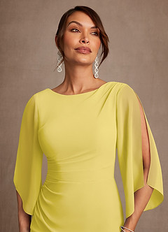 Azazie Anaheim Abiti per la Madre della Sposa Abito A-Line in Chiffon Plissettato Canarino image4