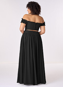 Barbie ♥ Azazie Bridesmaid Dresses Black A-Line Off the Shoulder Chiffon Convertible Dress image9