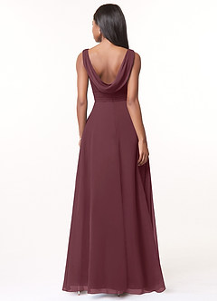 Azazie Karina Bridesmaid Dresses Sangria A-Line Pleated Chiffon Dress image3