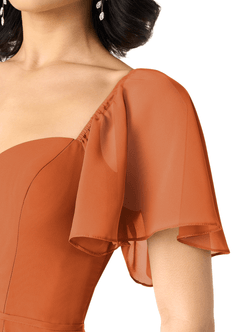 Azazie Chloe Bridesmaid Dresses Cinnamon A-Line Sweetheart Neckline Chiffon Dress image6