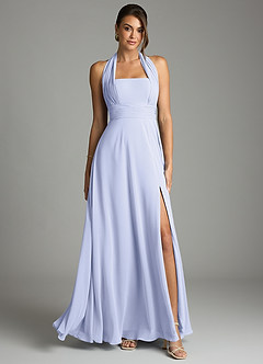 Azazie Tamira Suknie dla druhen Linia A Pofałdowany Szyfon Do ziemi Sukienka image1