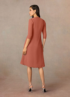 Azazie Olivia Vestidos para mãe da noiva Vestido Argila de Chiffon de Linha A com Plissado image2