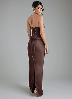 Azazie River Bridesmaid Dresses Ganache Sheath Corset Stretch Satin Convertible Dress image2