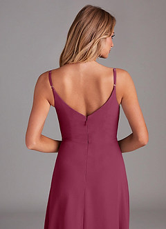 Azazie Daenerys Bridesmaid Dresses Mulberry A-Line Cowl Chiffon Dress image7