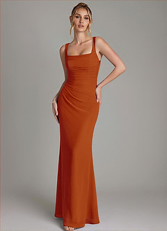 Azazie Agustina 신부 들러리 드레스 인어 코르셋 쉬폰 바닥 길이 드레스 image4