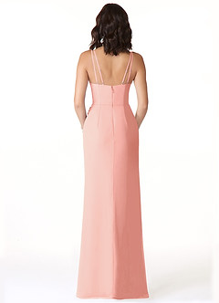 Azazie Leo Bridesmaid Dresses Rosette Mermaid V-Neck Pleated Chiffon Dress image2