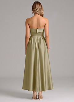 Azazie Lucienne Suknie dla druhen Linia A Pofałdowany Satyna elastyczna Długość kostki Sukienka image6