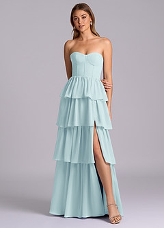 Azazie Faye Bridesmaid Dresses Sea Glass A-Line Sweetheart Neckline Chiffon Dress image4