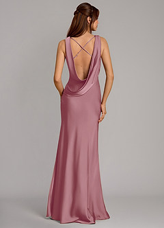 Azazie Cheryl Bridesmaid Dresses Vintage Mauve Mermaid Stretch Satin Dress image5
