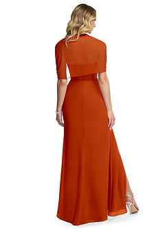 Azazie Zia Bridesmaid Dresses Paprika Sheath Side Slit Chiffon Convertible Dress image4
