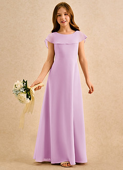 Azazie Kittie Girls Formal Flower Girl Klänningar Klä A-Line i Chiffong image1