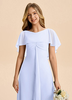 Azazie Selena Junior Lavender A-Line Ruched Chiffon Dress image7