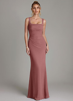 Azazie Agustina Bridesmaid Dresses Desert Rose Mermaid Corset Chiffon Dress image5