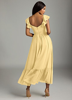Azazie Anaya Brautjungfernkleider Eine Linie Herzausschnitt Chiffon Kleid Butter image5