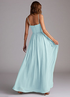 Azazie Calianna Bridesmaid Dresses Sea Glass A-Line Off the Shoulder Chiffon Convertible Dress image6