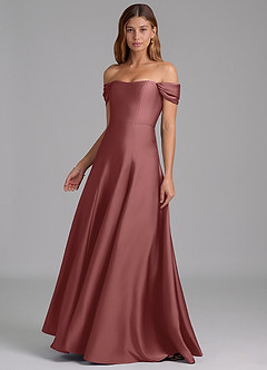Azazie Seriana Bridesmaid Dresses Amethyst A-Line Off the Shoulder Stretch Satin Convertible Dress image3