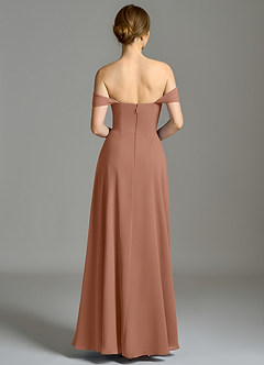 Azazie Oasis Bridesmaid Dresses Bronzer A-Line with Pockets Chiffon Dress image8