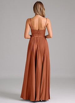 Azazie Akiko Bridesmaid Dresses Cedar Rose A-Line Sweetheart Neckline Stretch Satin Dress image2