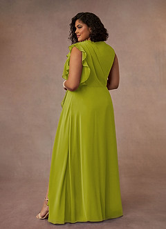 Azazie Narine 신부의 어머니 드레스 A라인 주름진 쉬폰 플로어 길이 드레스 image10