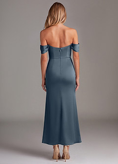 Azazie Saige Bridesmaid Dresses Twilight Mermaid Off the Shoulder Stretch Satin Dress image8