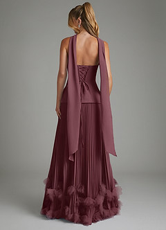 Azazie Alex Bridesmaid Dresses Sangria A-Line Corset Chiffon Dress image2