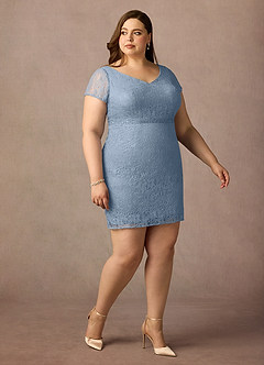 Azazie Lucilia Klänningar till brudens mor Klänning Tubklänning i Spets Dammblå image10