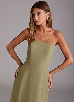 Azazie Wren Bridesmaid Dresses Moss Green A-Line Side Slit Chiffon Convertible Dress image5