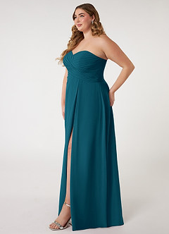Azazie Arabella Allure Bridesmaid Dresses Ink Blue A-Line Sweetheart Neckline Chiffon Convertible Dress image16
