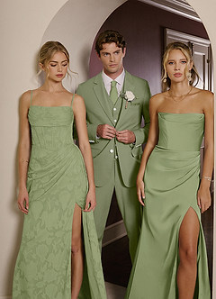 front James Pistachio Structured Stretch Suit