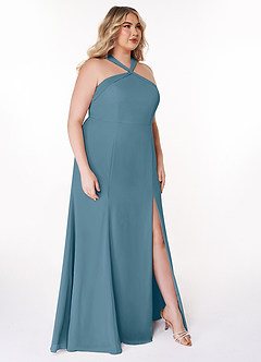 Azazie Rue Bridesmaid Dresses Bermuda A-Line Halter Chiffon Dress image10