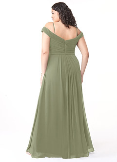 Azazie Audrianna Bridesmaid Dresses Pistachio A-Line Off-The-Shoulder Gathered Chiffon Convertible Dress image8