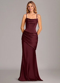 Azazie Pelagia Suknie dla druhen Syrena Gorset Satyna elastyczna Do ziemi Sukienka image6