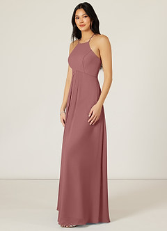Azazie Sarah Brautjungfernkleider Empire Plissee Chiffon Kleid Wüstenrose image4
