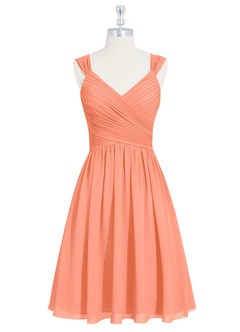 Azazie Angie Bridesmaid Dresses Sunset A-Line Corset Chiffon Dress image7