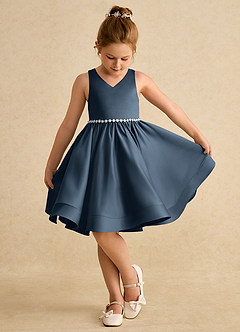 Azazie Julietta Flower Girl Dresses Neptune Ball-Gown Convertible Tulle Dress image4