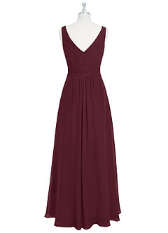 Azazie Pierrette Brautjungfernkleider A-Linie Plissee Chiffon Kleid Cabernetrot image8