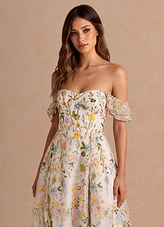 Denisse Blush Pink Multi Midi Dress image4