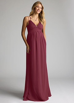 Azazie Emree Abiti da damigella d'onore premaman Abito A-Line Chiffon Floor-Length image3