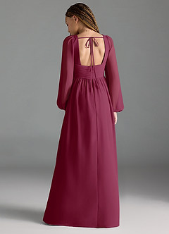 Azazie Norah Junior Mulberry A-Line Pleated Chiffon Dress image2