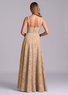 Azazie Shaude 신부 들러리 드레스 A라인 주름진 플로럴 번아웃 바닥 길이 드레스 image2