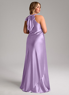 Azazie Doretta Bridesmaid Dresses Lilac Mermaid Bow Metallic Satin Dress image9
