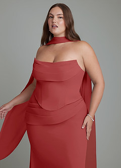 Azazie Sorrel 신부 들러리 드레스 인어 코르셋 쉬폰 바닥 길이 드레스 image11