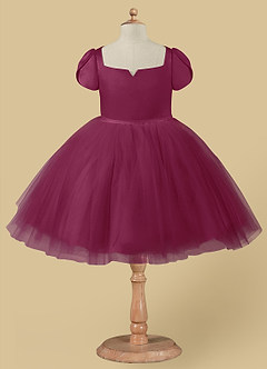 Azazie Malinda Final Sale Blushing Pink Ball-Gown with Sleeves Tulle Dress image4