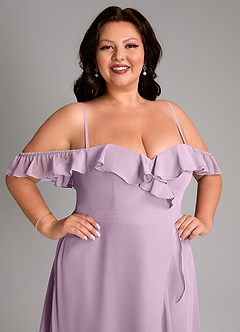 Azazie Lyra Bridesmaid Dresses Wisteria A-Line Chiffon Convertible Dress image17