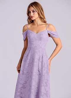Azazie Marley Final Sale Lilac A-Line Off the Shoulder Floral Burnout Convertible Dress image7