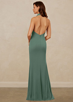Christian Siriano Bridal for Azazie 1018 Bridesmaid Dresses Eucalyptus Sheath Pleated Mesh Dress image10