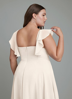 Azazie Leilani Bridesmaid Dresses White Alabaster A-Line Pleated Chiffon Dress image7
